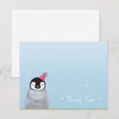 Cute Baby Penguin met Party Pet Bedankt (Voorkant / Achterkant)
