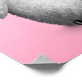 Cute Baby Penguin op Roze Poster (Hoek)