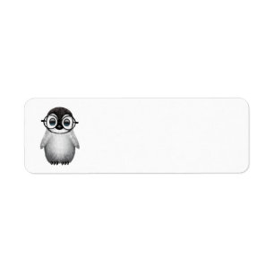 Cute Baby Penguin Wearing Eye Glasses Etiket