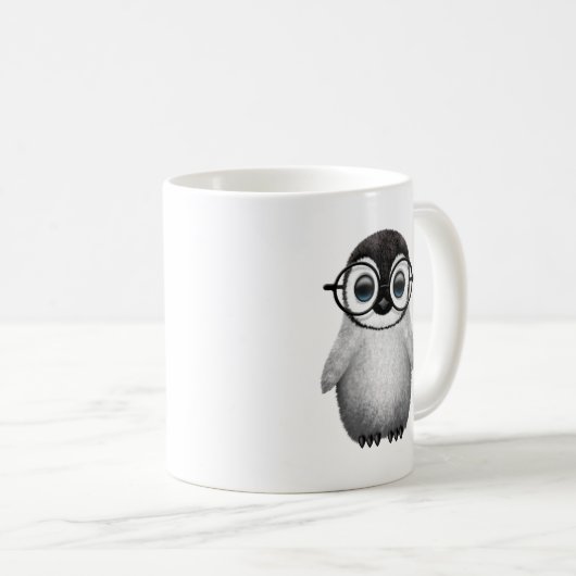 Cute Baby Penguin Wearing Eye Glasses Koffiemok (Voorkant rechts)
