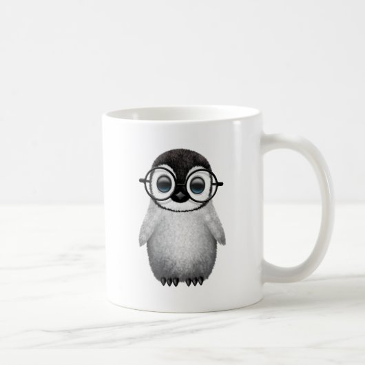Cute Baby Penguin Wearing Eye Glasses Koffiemok (Rechts)