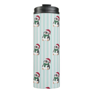 Cute Baby Penguin Wearing Santa Hat Christmas  Thermosbeker