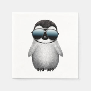 Cute Baby Penguin Wearing Sunglazen Servet