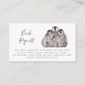 Cute Baby Penguins Baby shower Book Request Informatiekaartje (Voorkant)