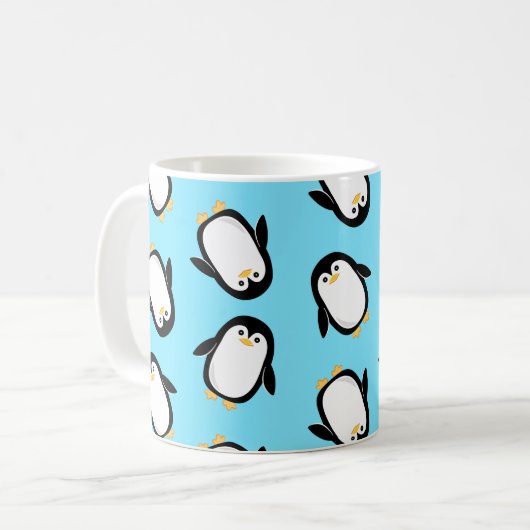 Cute Baby Penguins Iced Tea of Iced Coffee Koffiemok (Voorkant links)
