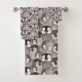 Cute Baby Penguins Pattern Bad Handdoek (Insitu)