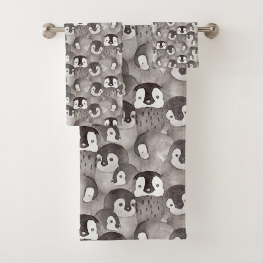 Cute Baby Penguins Pattern Bad Handdoek (Insitu)