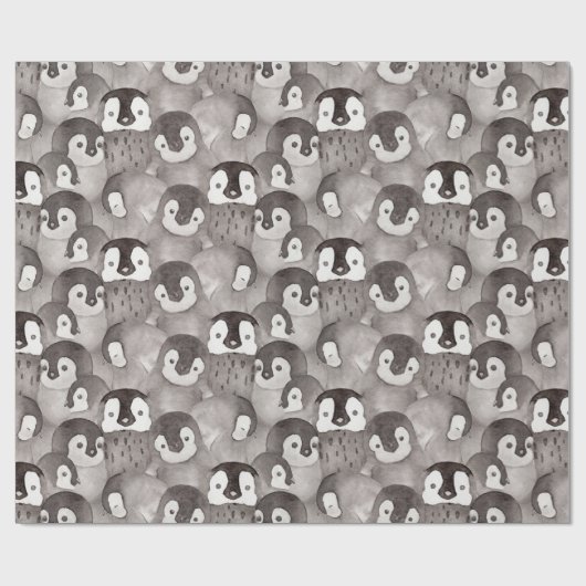 Cute Baby Penguins Pattern Cadeaupapier (Vlak)