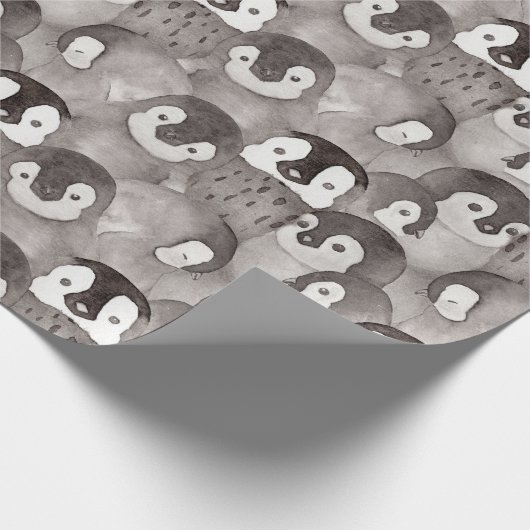 Cute Baby Penguins Pattern Cadeaupapier (Hoek)