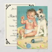  Cute Baby Phone Puppy Dog Baby shower Kaart (Voorkant / Achterkant)
