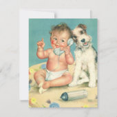  Cute Baby Phone Puppy Dog Baby shower Kaart (Voorkant)