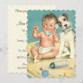  Cute Baby Phone Puppy Dog Baby shower Kaart (Voorkant / Achterkant)