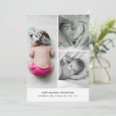 Cute Baby Photo Birth Announcement Elegant Aankondiging (Staand voorkant)