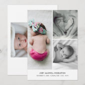 Cute Baby Photo Birth Announcement Elegant Aankondiging (Voorkant / Achterkant)