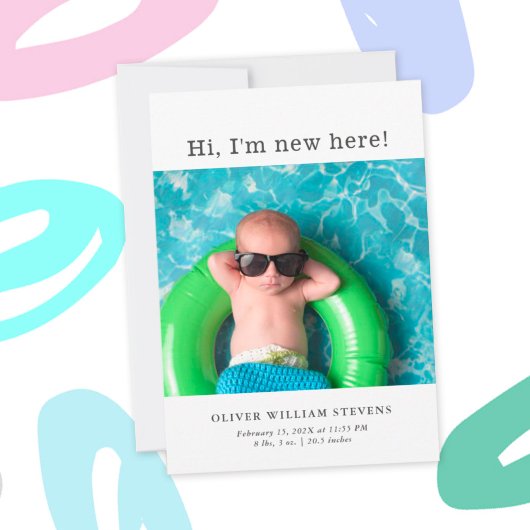 Cute Baby Photo Birth Notice Aankondiging