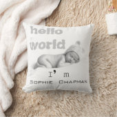 Cute Baby Photo Birth Stats Nursery Room Decor Kussen (Deken)