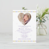 Cute Baby Photo Gender Neutral Christening Baptism Kaart (Staand voorkant)