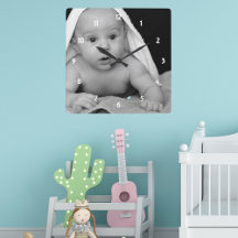 Cute Baby Photo it Your Way Square Wall Clock
