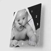 Cute Baby Photo it Your Way Square Wall Clock Vierkante Klok (Hoek)