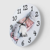 Cute Baby Photo Persoonlijke naam Grote Klok (Hoek)