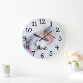 Cute Baby Photo Persoonlijke naam Grote Klok (Huis)