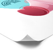 Cute Baby Pig Art, Kindernaam & Bericht Poster (Hoek)