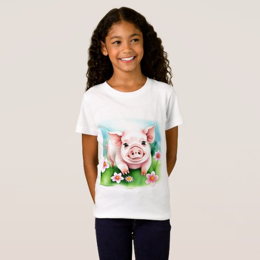 Cute Baby Pig T-shirt (Voorkant volledig)
