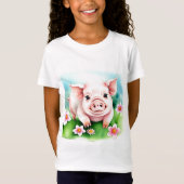 Cute Baby Pig T-shirt (Voorkant)