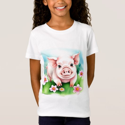 Cute Baby Pig T-shirt (Voorkant)