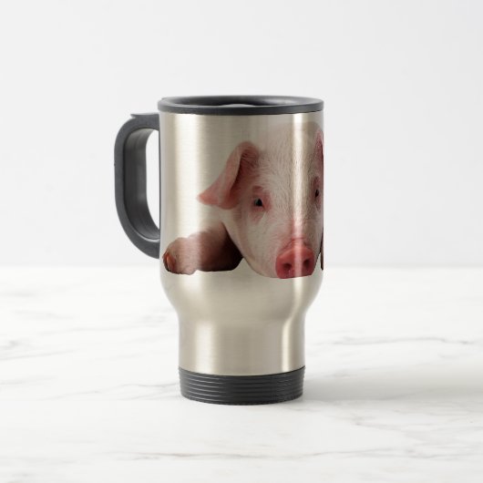 Cute Baby Pig Travel Coffee Mug Reisbeker (Voorkant links)