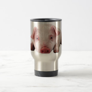 Cute Baby Pig Travel Coffee Mug Reisbeker