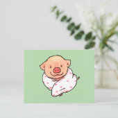 Cute Baby Pig Wrapped in Blanket Briefkaart (Staand voorkant)
