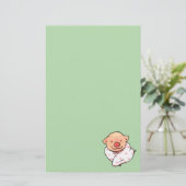 Cute Baby Pig Wrapped in Blanket Briefpapier (Staand voorkant)