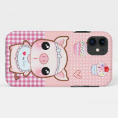 Cute baby piggy en kawaii cupcakes Case-Mate iPhone case (Achterkant (horizontaal))
