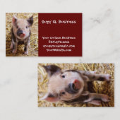 Cute Baby Piglet Farm Animals Barnyard Babies Visitekaartje (Voorkant / Achterkant)
