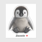 Cute Baby Pinguïn 3D Fluffy Kuiken Uitknip Sticker (Vel)