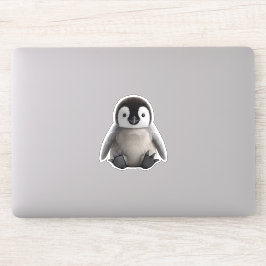 Cute Baby Pinguïn 3D Fluffy Kuiken Uitknip Sticker