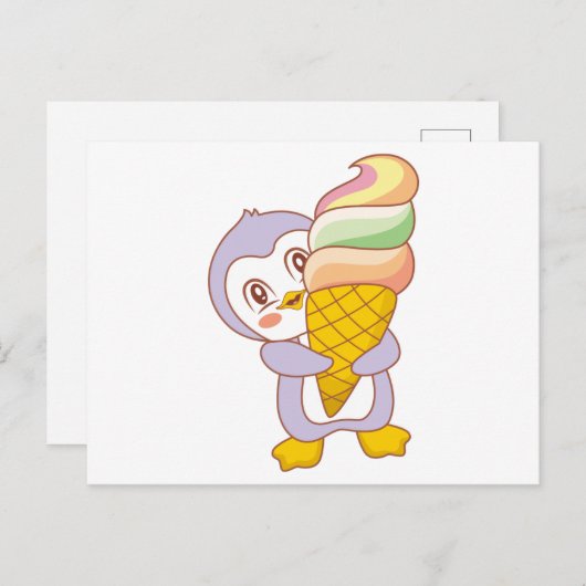 Cute baby pinguin briefkaart (Voorkant / Achterkant)