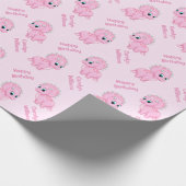 Cute Baby Pink Triceratops Dinosaur Cadeaupapier (Hoek)