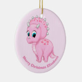 Cute Baby Pink Triceratops Dinosaur Keramisch Ornament (Rechts)
