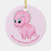 Cute Baby Pink Triceratops Dinosaur Keramisch Ornament (Voorkant)