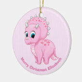 Cute Baby Pink Triceratops Dinosaur Keramisch Ornament (Links)