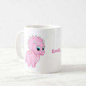 Cute Baby Pink Triceratops Dinosaur Koffiemok (Voorkant links)
