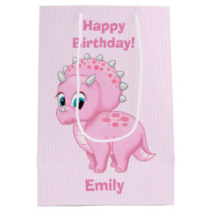 Cute Baby Pink Triceratops Dinosaur Medium Cadeauzakje