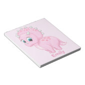 Cute Baby Pink Triceratops Dinosaur Notitieblok (Schuin)