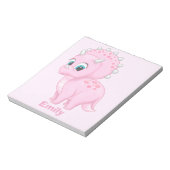 Cute Baby Pink Triceratops Dinosaur Notitieblok (Linkerzijde)