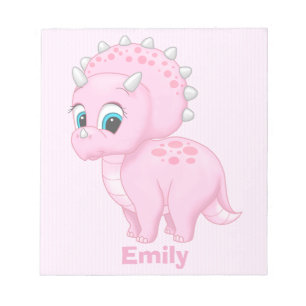 Cute Baby Pink Triceratops Dinosaur Notitieblok