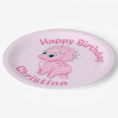 Cute Baby Pink Triceratops Dinosaur Papieren Bordje (Gekanteld)