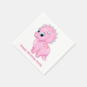 Cute Baby Pink Triceratops Dinosaur Servetten (Hoek)