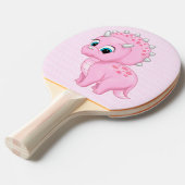 Cute Baby Pink Triceratops Dinosaur Tafeltennisbatje (Voorkant Gekanteld)